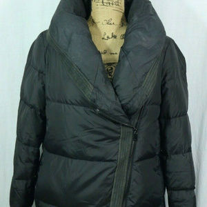 Women's Puffer Down Parka Size Small Leather Trim